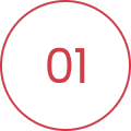 Number 01 inside circular red border