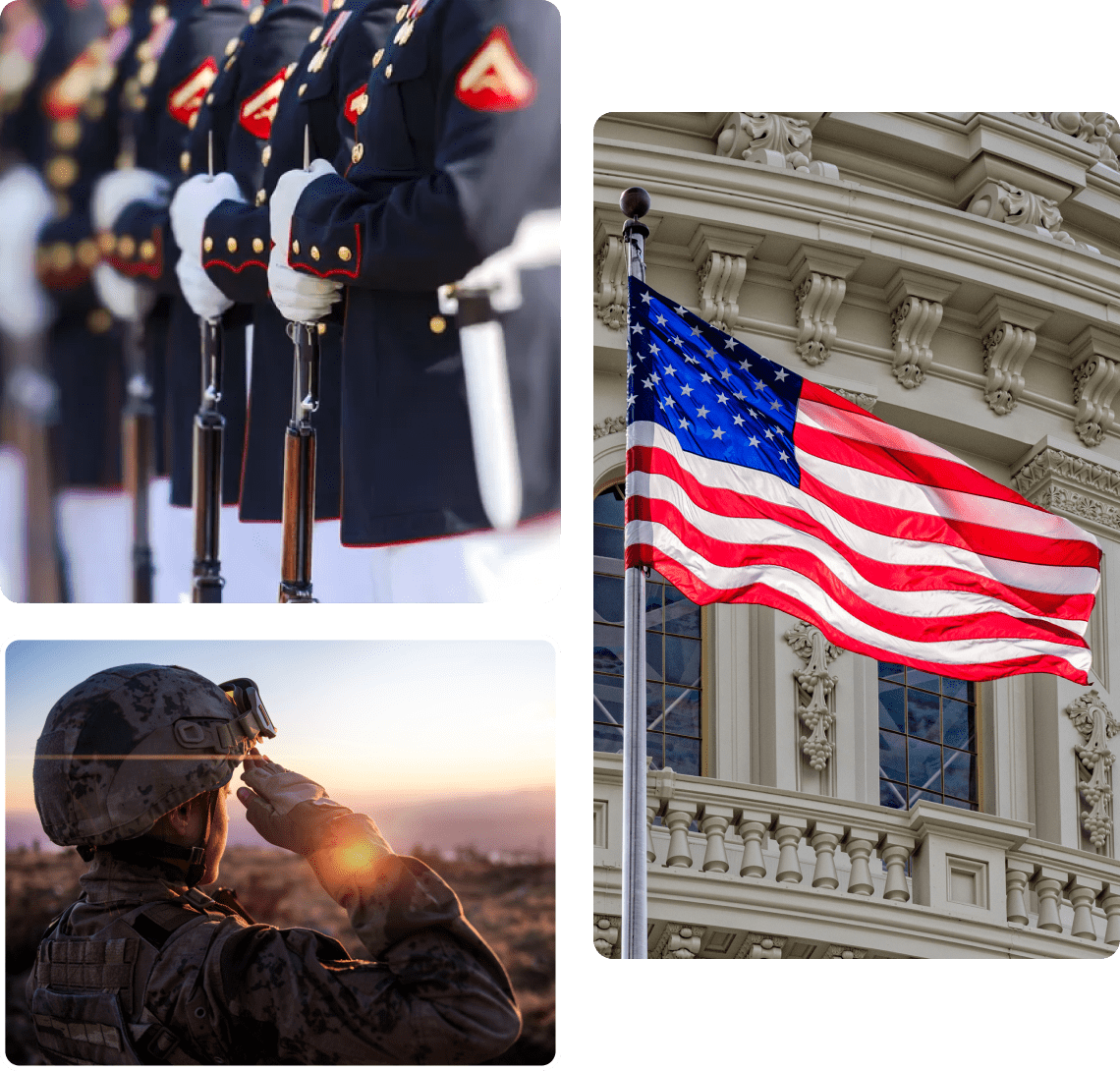 Military personnel in uniform lineup